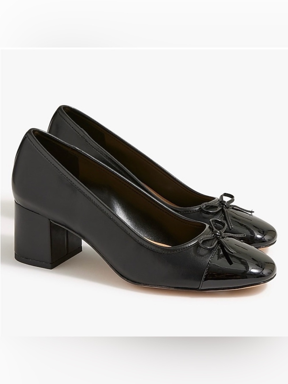 J. Crew Factory Cap-Toe Ballet Block Heels size 9.5 black